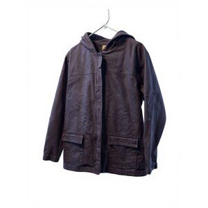 Blasport Womens Petite Hooded Brown Cotton Jacket With Front Pockets & Full Velc